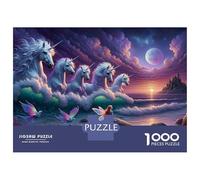 Rompecabezas para Adultos De 1000 Piezas Fantasy Unicorn Sea Castle Rompecabezas Juego De Ingenio Regalos para Mujeres Cumpleaños Y Navidad 38x26cm/1000pcs