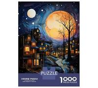 Rompecabezas para Adultos De 1000 Piezas Fantasy Village Night Scene Rompecabezas para Adultos Juego Familiar para La Diversión Familiar Regalo De Cumpleaños, Regalos, 70x50cm/1000pcs