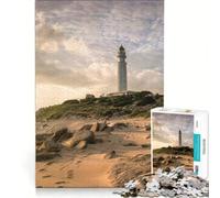 Rompecabezas para Adultos de 1000 Piezas Faro en Caños de Meca Cádiz Andalucía España Juegos Familiares Actividades Divertidas en casa Regalo de cumpleaños obsequios 38x52cm