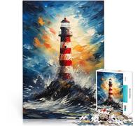 Rompecabezas para Adultos de 1000 Piezas Faro en la tormenta Juguetes de Juego para Regalo Familiar decoración de Pared 75x50cm