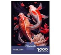Rompecabezas para Adultos De 1000 Piezas Fat Koi Fish Rompecabezas para Adultos Juego De Ingenio Regalos para Mujeres Actividades Divertidas En Casa 52x38cm/1000pcs