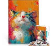 Rompecabezas para Adultos de 1000 Piezas “Felices Bigotes de Gato” Madera，para Mayores de 14 años Interacción Entre Padres e Hijos Regalo de cumpleaños, Regalos, Arte Mural.。tamaño：50x75cm