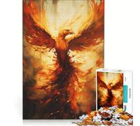 Rompecabezas para Adultos de 1000 Piezas: Fénix de Fuego fantástico, Juego práctico, Divertido y con Humor, colección de Artistas, Bellas Artes 38x26cm