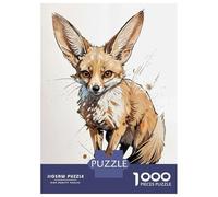 Rompecabezas para Adultos De 1000 Piezas Fennec Fox Illustration Rompecabezas para Adultos Juego De Ingenio Regalo De Cumpleaños Desafío Educativo 70x50cm/1000pcs