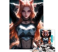 Rompecabezas para Adultos de 1000 Piezas Feroz Guerrero Zorro Un desafío para completar Juego práctico y difícil Apto para Mayores de 14 años 38x26cm