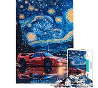 Rompecabezas para Adultos de 1000 Piezas Ferrari F Noche Estrellada Divertidos Juegos Juguetes adictivos para Cultivar la Paciencia Gran Regalo para los Amantes de los Juegos Patrón de Montaje