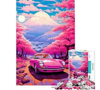 Rompecabezas para Adultos de 1000 Piezas Ferrari Rosa Sakura Rompecabezas práctico para Adultos Mejora la Memoria cumpleaños y Navidad (tamaño 38x52cm)