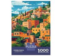 Rompecabezas para Adultos De 1000 Piezas Fez, Morocco Cityscape Illustration Rompecabezas Juego De Ingenio Regalos para Mujeres Cumpleaños Y Navidad 70x50cm/1000pcs