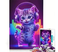Rompecabezas para Adultos de 1000 Piezas Fiebre de Gatos del sábado decoración de Pared Ideal para la diversión Familiar Perfecto como Regalo para Toda la Familia 38x26cm