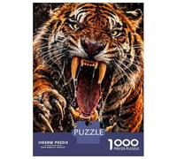 Rompecabezas para Adultos De 1000 Piezas Fierce Tiger Roaring with Water Splashes Rompecabezas para Adultos Juegos Relajantes Desafío Difícil Actividades Divertidas En Casa 52x38cm/1000pcs