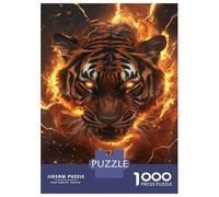 Rompecabezas para Adultos De 1000 Piezas Fiery Tiger Fury -1 Rompecabezas para Adultos Juego Práctico Difícil Difícil Cumpleaños Y Navidad 38x26cm/1000pcs