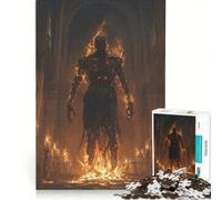 Rompecabezas para Adultos de 1000 Piezas: Figura en Llamas en una Catedral, Agni, Juguetes antiestrés, difícil y desafiante, Hermoso diseño, 50x75cm
