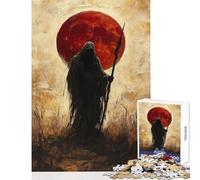 Rompecabezas para Adultos de 1000 Piezas Figura Oscura bajo la Luna de Sangre Juegos educativos decoración de Pared Juguetes de Bricolaje con Piezas de Formas aleatorias Que encajan Perfectamente