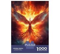 Rompecabezas para Adultos De 1000 Piezas Fire Flames Phoenix Bird Rompecabezas para Adultos Juegos De Relajación Corte De Precisión Difícil Y Desafiante 52x38cm/1000pcs