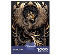 Rompecabezas para Adultos De 1000 Piezas Fire Phoenix Golden Art Rompecabezas para Adultos Juguete Decoración De Pared Decoración del Hogar Regalos para Amigos Y Familiares 38x26cm/1000pcs