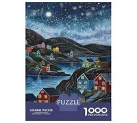 Rompecabezas para Adultos De 1000 Piezas Fishing Village Night Scene Rompecabezas para Adultos Juego Familiar para La Diversión Familiar Regalo De Cumpleaños, Regalos, 70x50cm/1000pcs
