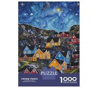 Rompecabezas para Adultos De 1000 Piezas Fishing Village Night Scene Rompecabezas para Adultos Juego De Ingenio Decoración Perfecta Cumpleaños Y Navidad 52x38cm/1000pcs