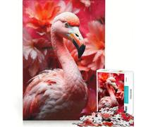 Rompecabezas para Adultos de 1000 Piezas: Flamenco en Flor, Juguetes para armar, Carrera de Velocidad Manual, con Piezas de Formas aleatorias Que encajan Perfectamente 38x26cm