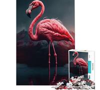 Rompecabezas para Adultos de 1000 Piezas Flamenco Rosa Juego Imposible desafío para la Inteligencia Cerebral Juguete adictivo Regalo de cumpleaños para la diversión Familiar (tamaño 38x52cm)