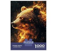 Rompecabezas para Adultos De 1000 Piezas Flaming Bear Majesty -4 Rompecabezas para Adultos Juguetes Antiestrés Regalos para Mujeres Cumpleaños Y Navidad 38x26cm/1000pcs