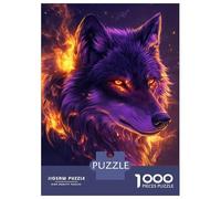 Rompecabezas para Adultos De 1000 Piezas Flaming Wolf Majesty -5 Rompecabezas para Adultos Juego Familiar Divertido Y Humorístico Cumpleaños Y Navidad 38x26cm/1000pcs