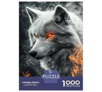 Rompecabezas para Adultos De 1000 Piezas Flaming Wolf's Gaze -1 Rompecabezas para Adultos Juego Práctico Corte De Precisión 70x50cm/1000pcs