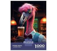 Rompecabezas para Adultos De 1000 Piezas Flamingo at The Bar Rompecabezas para Adultos Juego De Ingenio Regalos para Mujeres Actividades Divertidas En Casa 52x38cm/1000pcs
