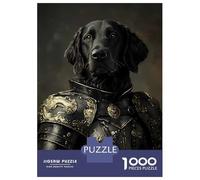 Rompecabezas para Adultos De 1000 Piezas Flat-Coated Retriever Knight Rompecabezas para Adolescentes Juguetes Antiestrés Mejora La Memoria Gran Regalo para Jugar 52x38cm/1000pcs