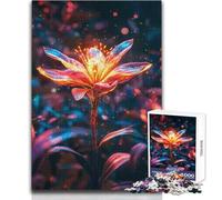 Rompecabezas para Adultos de 1000 Piezas: Flor Brillante en un Bosque Oscuro Un pasatiempo Tranquilo y satisfactorio Juguete de Corte de precisión Entrelazado Tamaño: 50x75cm