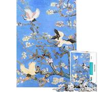 Rompecabezas para Adultos de 1000 Piezas Flor de Almendro grullas y pájaros Rompecabezas para Adultos Juegos Familiares de análisis y lógica cumpleaños y Navidad (tamaño 38x52cm)