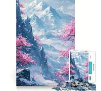 Rompecabezas para Adultos de 1000 Piezas,Flor de Cerezo,Japón,Fuji,Corte Premium,Juguete Inteligente para el Cerebro,diversión sin Preocupaciones, Arte (50x75cm)