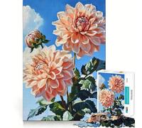 Rompecabezas para Adultos de 1000 Piezas Flor de Dalia,decoración Elegante,Juego de Habilidad Mental,diversión Casual,decoración navideña 38x26cm