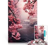 Rompecabezas para Adultos de 1000 Piezas Flor de Sakura Japonesa Entrena tu Cerebro y Tus Manos Trato como Regalo para Toda la Familia 52x38cm