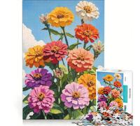 Rompecabezas para Adultos de 1000 Piezas Flor de Zinnia, decoración de Pared de Juguete, desafiante de completar, cumpleaños 38x52cm