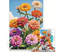 Rompecabezas para Adultos de 1000 Piezas Flor de Zinnia, Juegos relajantes, desafío difícil, fortalece el Amor Entre Parejas 50x75cm
