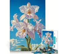 Rompecabezas para Adultos de 1000 Piezas Floración en orquídea Blanca,diseño de Corte preciso,Juego Divertido para concentrarse,Tiempo de Juego Tranquilo,Regalo Divertido de Navidad 38x26cm