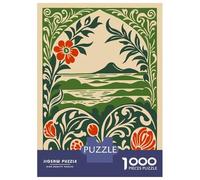 Rompecabezas para Adultos De 1000 Piezas Floral Landscape Art Nouveau Illustration Rompecabezas para Adultos Juguetes Antiestrés Regalos para Mujeres Cumpleaños Y Navidad 52x38cm/100