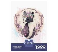 Rompecabezas para Adultos De 1000 Piezas Floral Pet Skunk Cute Art Rompecabezas para Adultos Juego Familiar para Aliviar El Estrés Cumpleaños Y Navidad 38x26cm/1000pcs