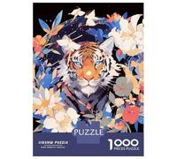 Rompecabezas para Adultos De 1000 Piezas Floral Tiger Portrait Rompecabezas para Adultos Juego Familiar Pero Divertido Y Humorístico Cumpleaños 38x26cm/1000pcs