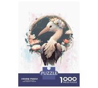 Rompecabezas para Adultos De 1000 Piezas Floral Watercolor Stork Rompecabezas para Adultos Juguetes Antiestrés Aliviador del Estrés Regalos De Cumpleaños Y Únicos 52x38cm/1000pcs