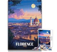 Rompecabezas para Adultos de 1000 Piezas, Florencia, Italia de Noche, Juguetes, Juegos educativos, patrón, Montaje, Obra de Arte, Regalo, tamaño 38x52cm