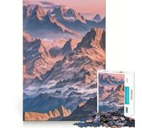 Rompecabezas para Adultos de 1000 Piezas Flores bajo majestuosos Picos,decoración de Bordes impecables,Juguete para ejercitar la Mente,diversión sin complicaciones,decoración navideña 38x52cm