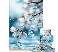 Rompecabezas para Adultos de 1000 Piezas,Flores de Cerezo y Gotas de Lluvia,Juguete Inteligente para el Cerebro,Ideal para divertirse en casa, (38x52cm)
