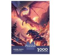 Rompecabezas para Adultos De 1000 Piezas Flying Dragon Flaming Wolf Rompecabezas para Adultos Juego Práctico Corte De Precisión 52x38cm/1000pcs