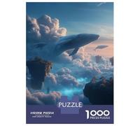 Rompecabezas para Adultos De 1000 Piezas Flying Whales Over Floating Islands Rompecabezas para Adultos Juguetes Antiestrés Difícil Gran Regalo para Jugar 38x26cm/1000pcs