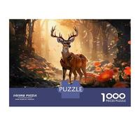 Rompecabezas para Adultos De 1000 Piezas Forest Deer Fantasy Artwork Rompecabezas para Adultos Juego De Ingenio Regalo De Cumpleaños Desafío Educativo 70x50cm/1000pcs