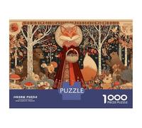 Rompecabezas para Adultos De 1000 Piezas Forest Fox Queen Illustration Rompecabezas para Adolescentes Juegos Relajantes Pero Divertidos Y Humorísticos Desafiantes De Completar 38x26cm/1000pcs