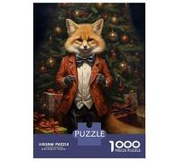 Rompecabezas para Adultos De 1000 Piezas Fox Christmas Rompecabezas para Adultos Juegos Relajantes Desafío Difícil Actividades Divertidas En Casa 38x26cm/1000pcs