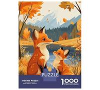 Rompecabezas para Adultos De 1000 Piezas Fox Family in Autumn Rompecabezas para Adolescentes Juegos Relajantes Pero Divertidos Y Humorísticos Desafiantes De Completar 70x50cm/1000pcs
