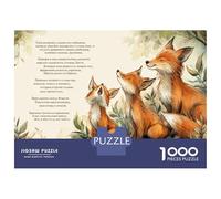 Rompecabezas para Adultos De 1000 Piezas Fox Family in Forest-1 Rompecabezas para Adultos Juego De Ingenio Decoración del Hogar Cumpleaños 70x50cm/1000pcs